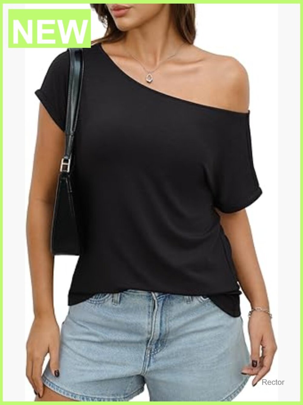 Off Shoulder Top Loose Fit Sexy Summer Tee Asymmetrical One Shoulder